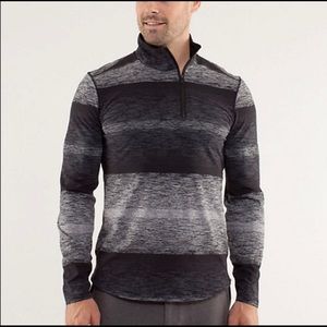 {M} Lululemon Men’s Velocity 1/4 Zip Black Stripe